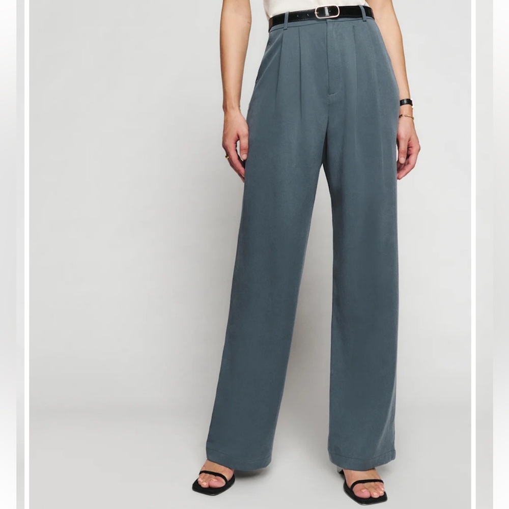 Reformation Cream Top and Gray Wide Leg Pants - Picture 3 of 13